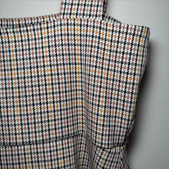 ZARA houndstooth pinafore mini dress mod schoolgirl preppy academia size S - Picture 4 of 9